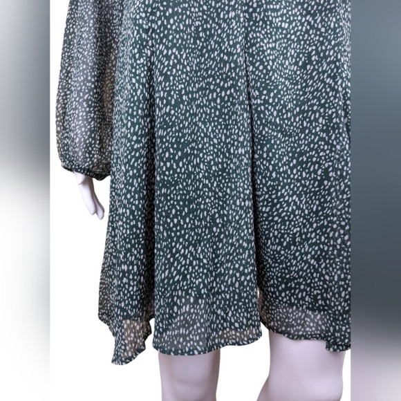 Joie L Arctic Animal Spot Polka Dot Midi Long Balloon Sleeve Summer Sheer Dress - Picture 4 of 13